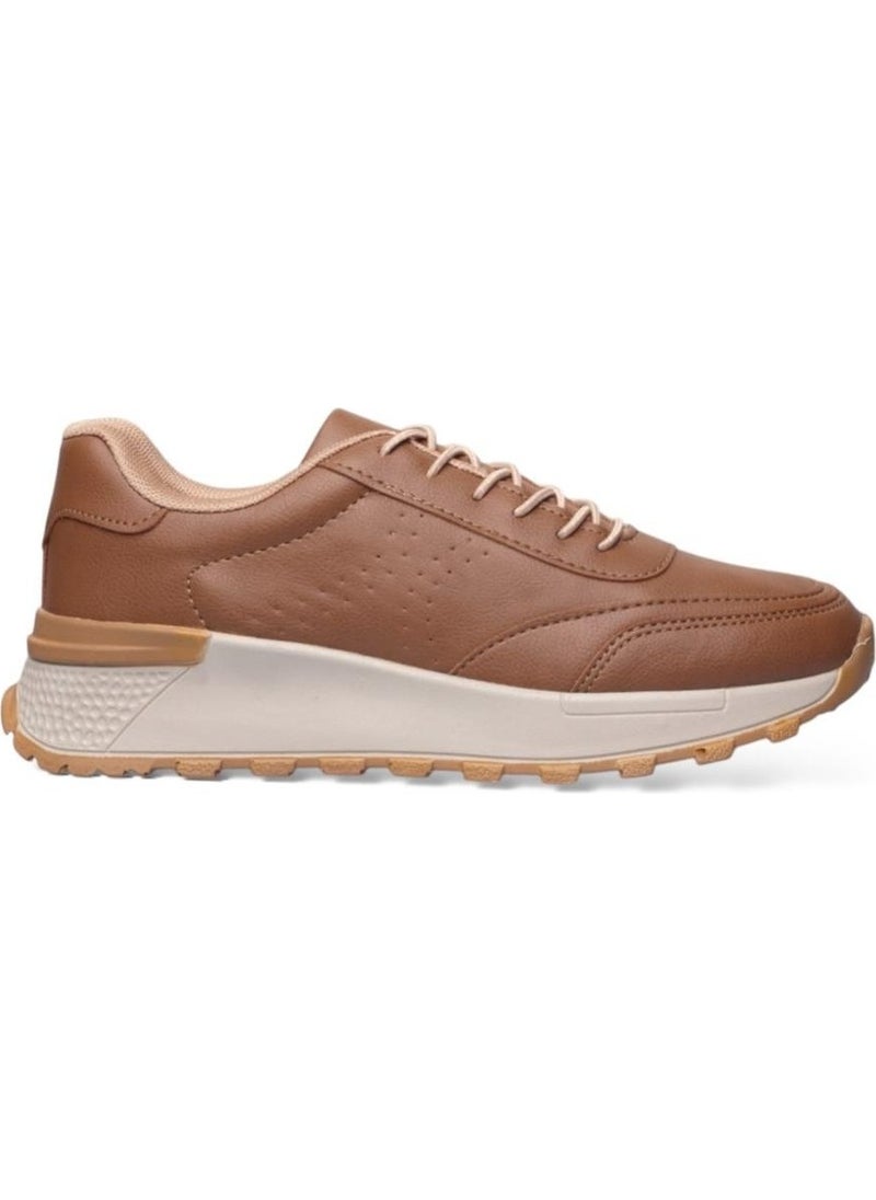 Women's Lace-Up Easy-to-Wear Seasonal Sneakers Sports Shoes Tan
