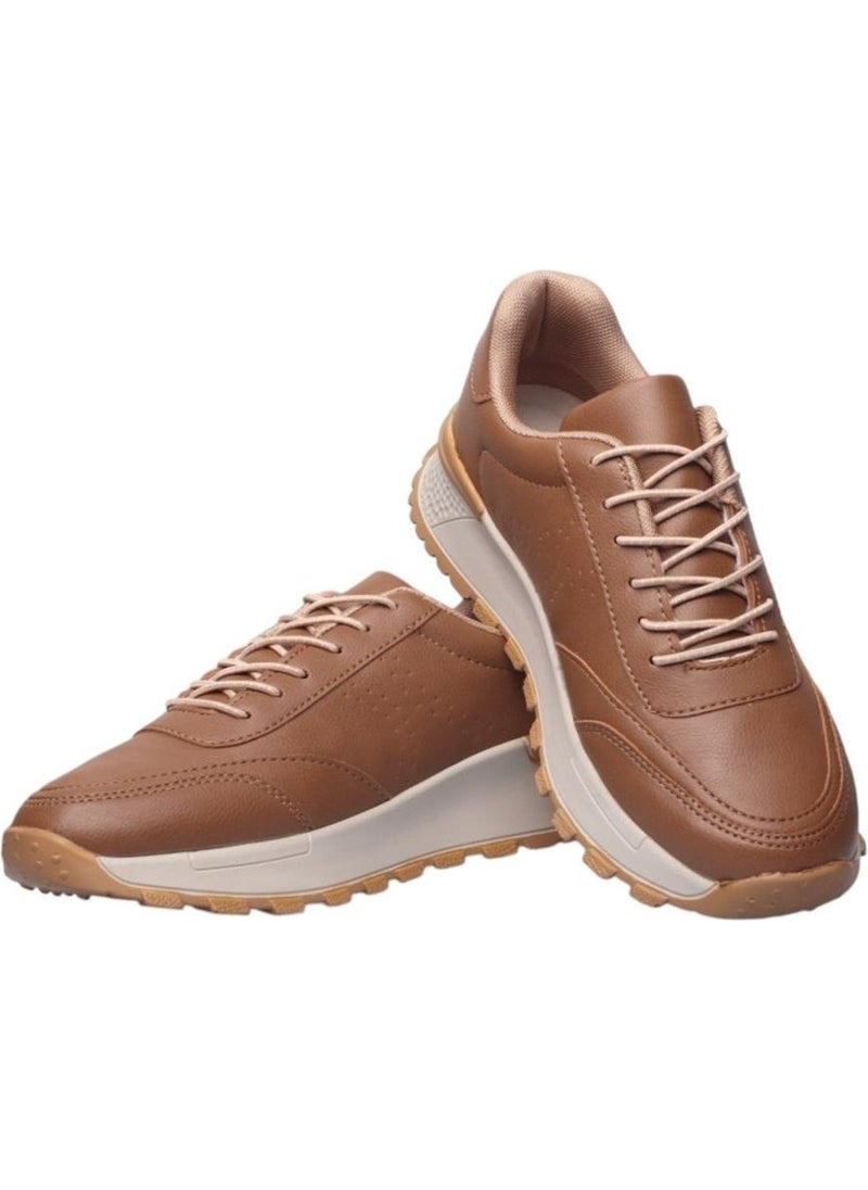 Women's Lace-Up Easy-to-Wear Seasonal Sneakers Sports Shoes Tan