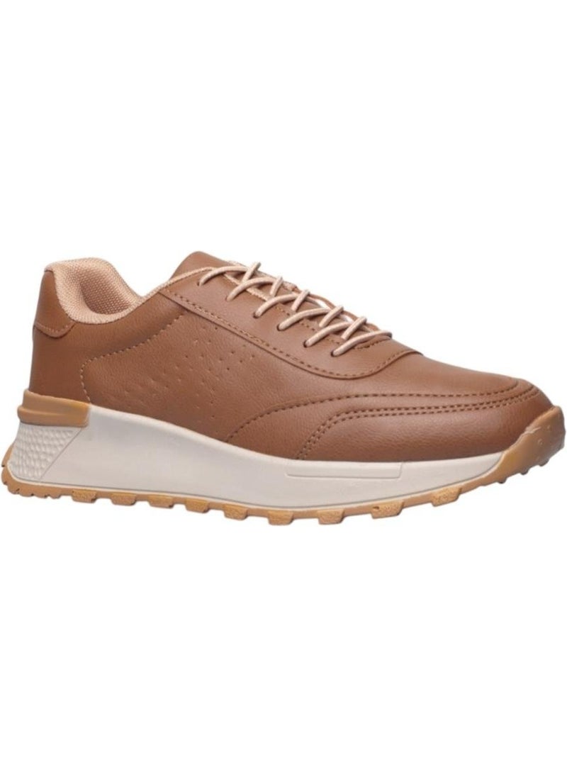 Women's Lace-Up Easy-to-Wear Seasonal Sneakers Sports Shoes Tan