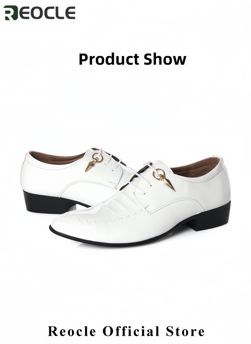 Men's Dress Shoes Pointed-Toe Shiny Shoes Tuxedo Shoes PU Leather Shoes Business Formal Classic Flat Shoes Loafer for Wedding & Cocktail & Party