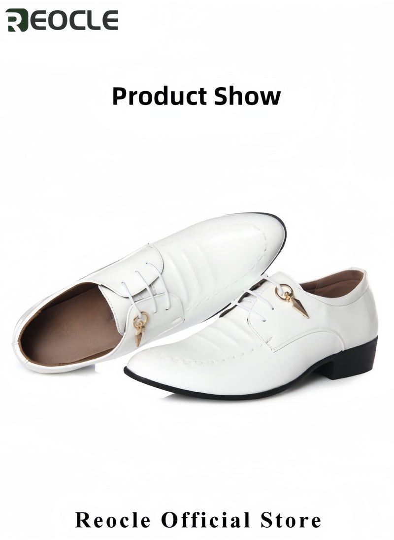 Men's Dress Shoes Pointed-Toe Shiny Shoes Tuxedo Shoes PU Leather Shoes Business Formal Classic Flat Shoes Loafer for Wedding & Cocktail & Party