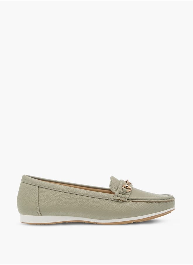Women Monogram Slip-On Buckle Loafers