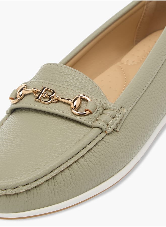 Women Monogram Slip-On Buckle Loafers