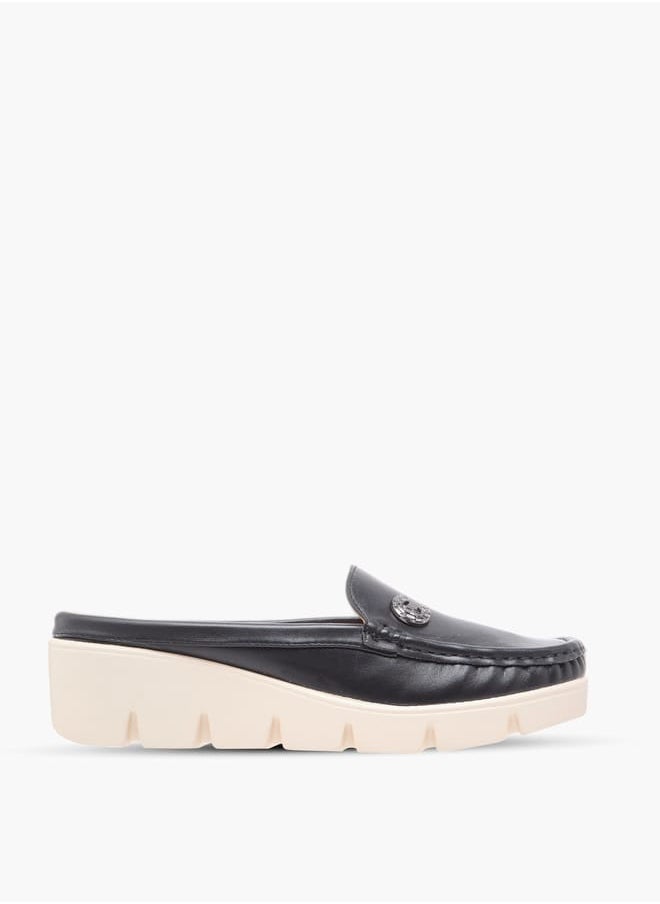 Women's Logo Embellished Slip-On Loafers