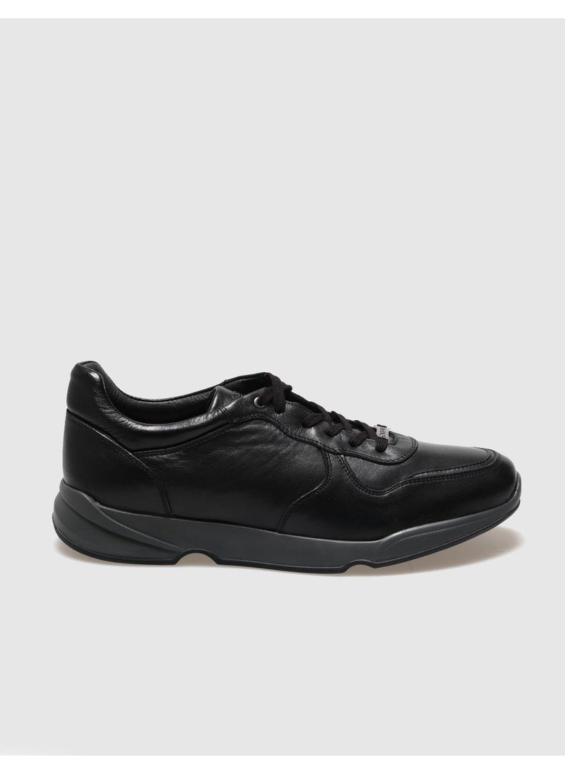 Leather Black Lace-Up Men's Casual Shoes