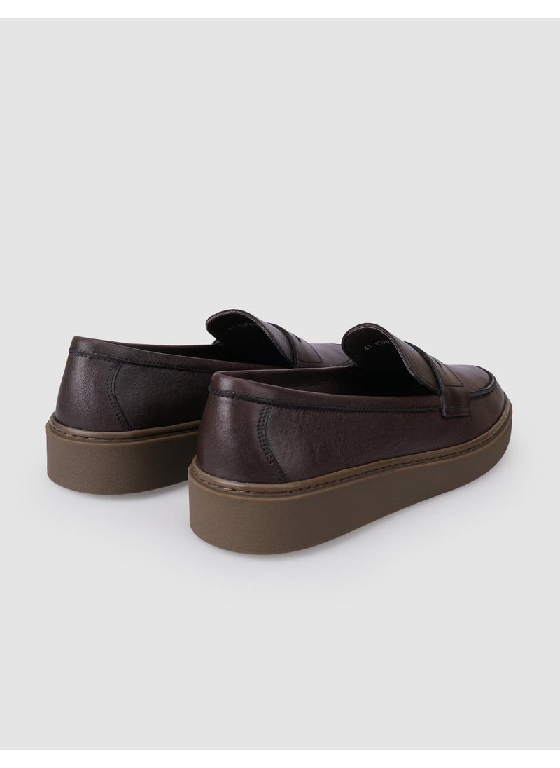 100% Genuine Leather Brown Men's Casual Shoes