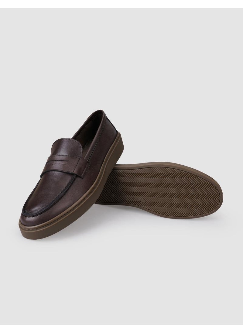 100% Genuine Leather Brown Men's Casual Shoes