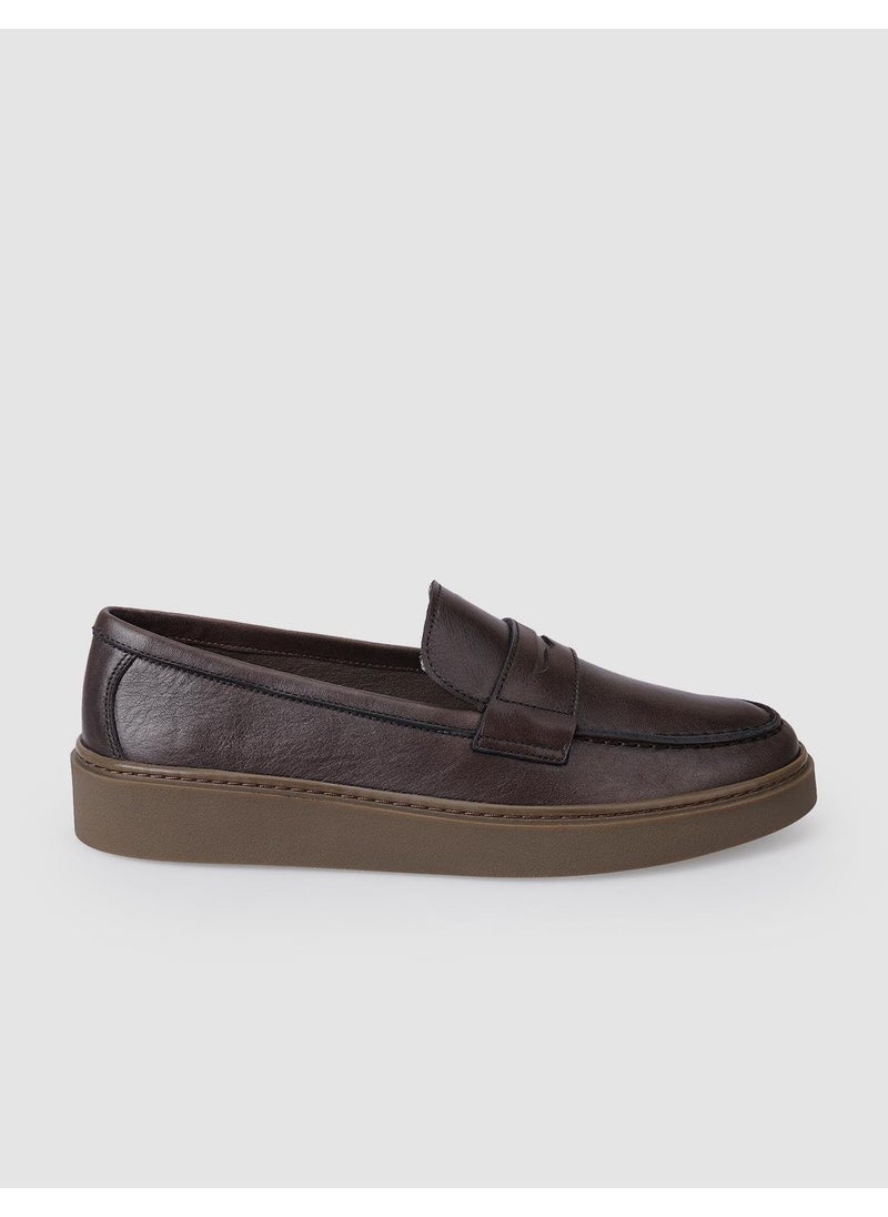 100% Genuine Leather Brown Men's Casual Shoes