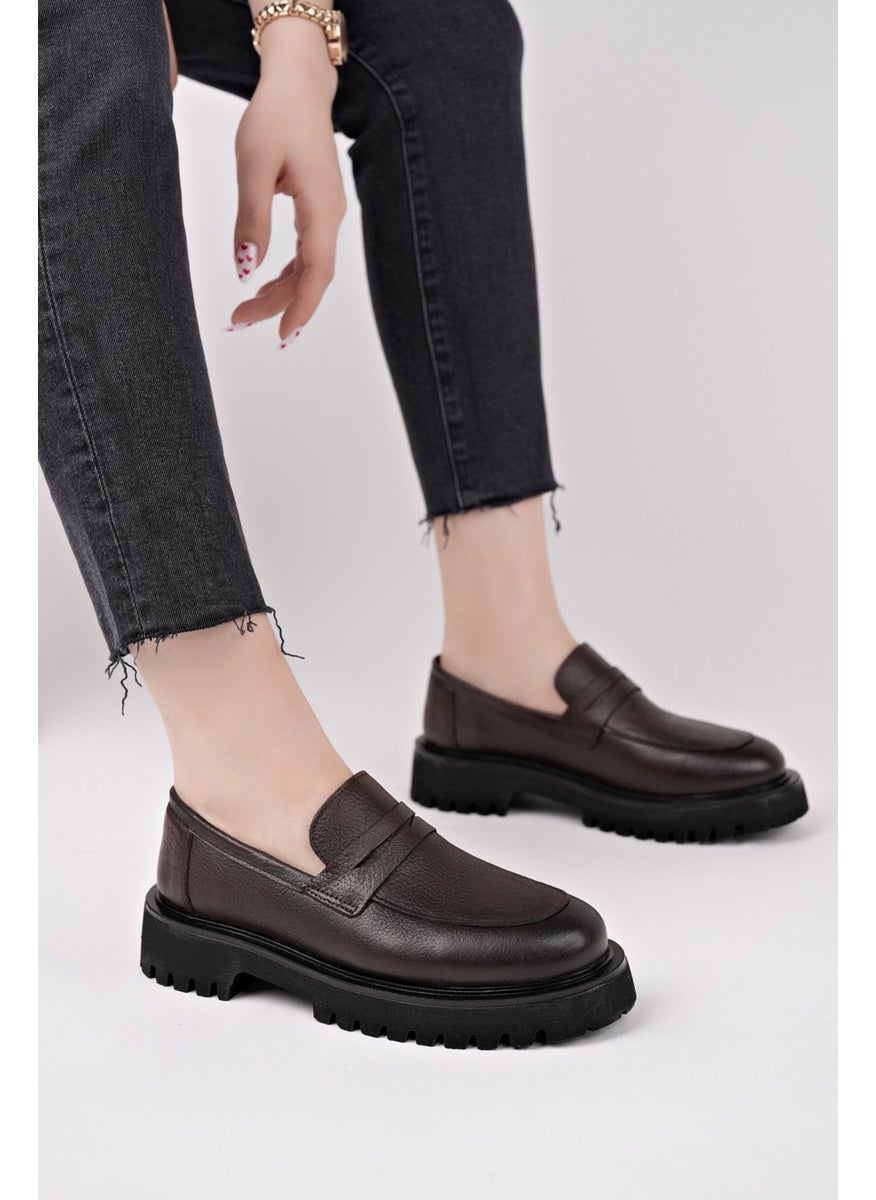Paradise Genuine Leather Thick Sole Daily Casual Moccasin Women's Loafer Shoes