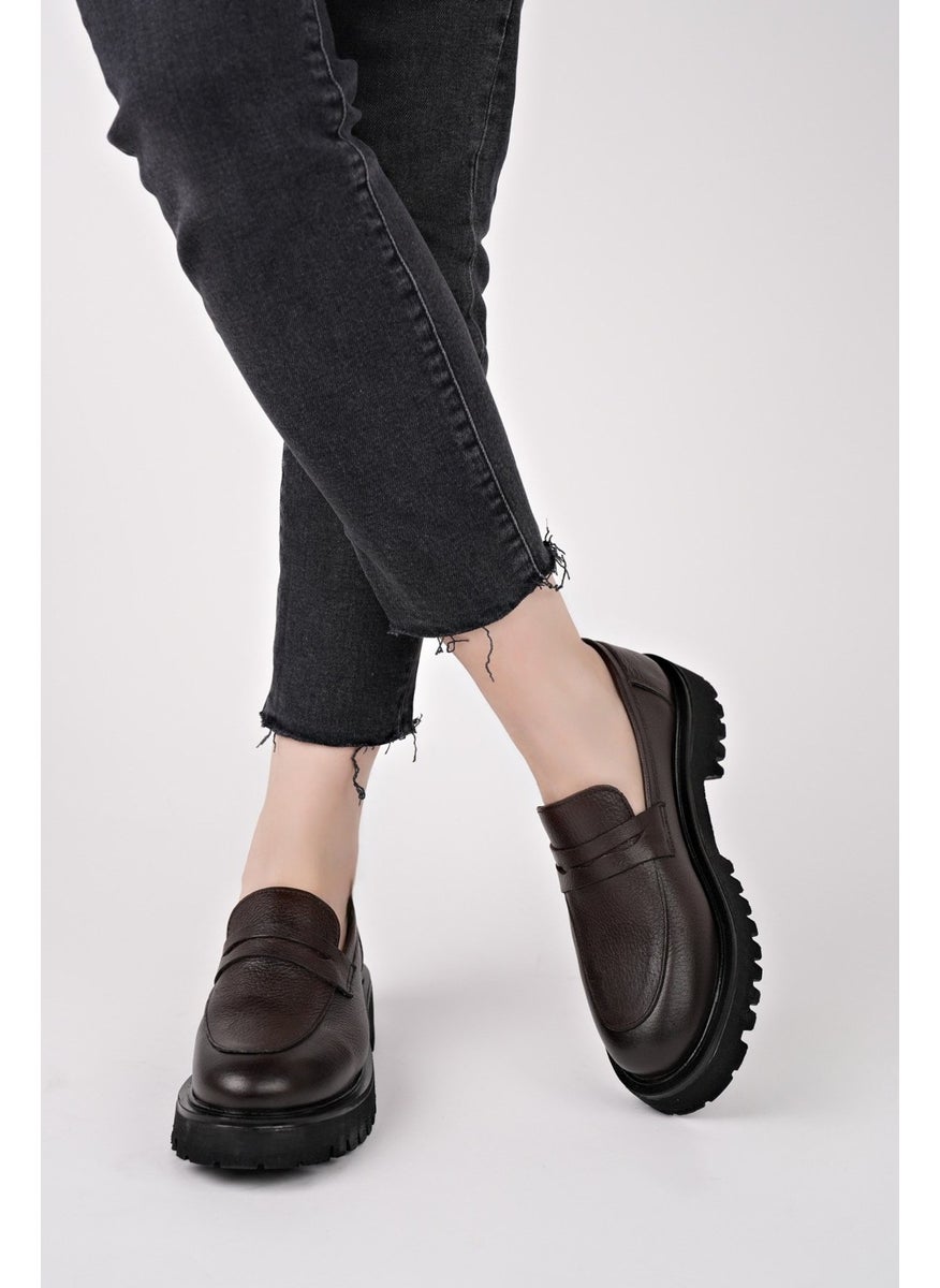 Paradise Genuine Leather Thick Sole Daily Casual Moccasin Women's Loafer Shoes
