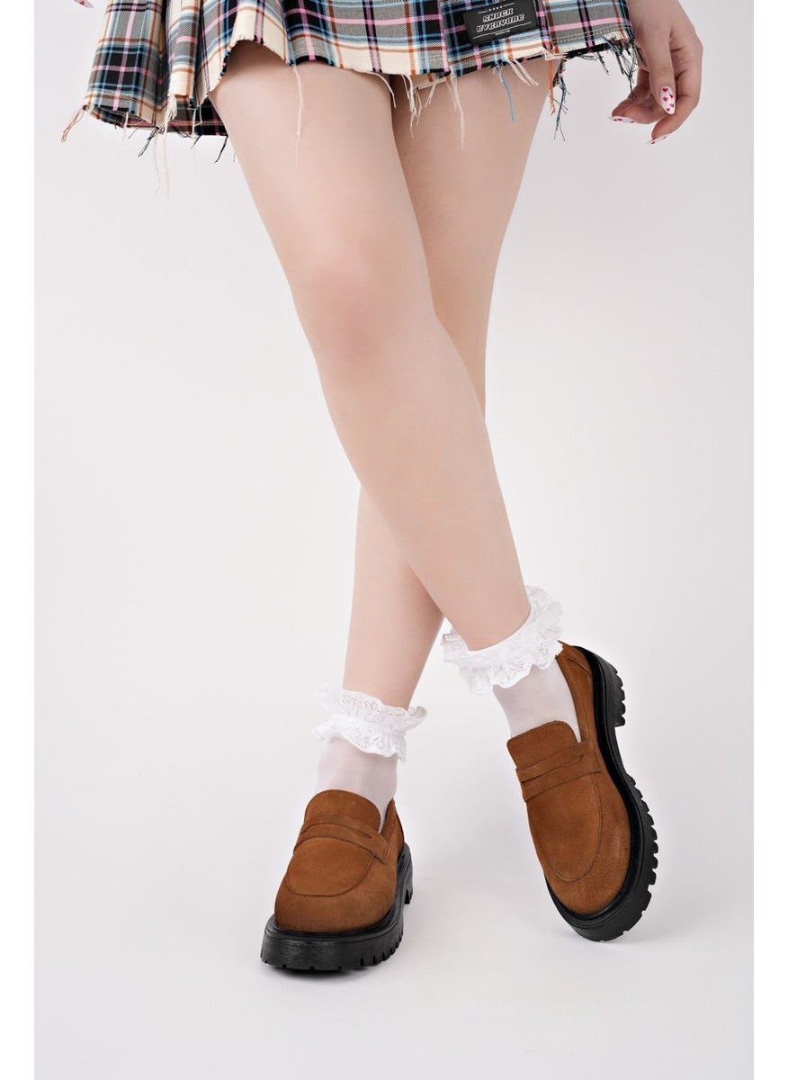 Paradise Genuine Leather Thick Sole Daily Casual Moccasin Women's Loafer Shoes