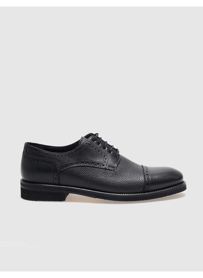 Leather Black Lace-Up Men's Classic Shoes
