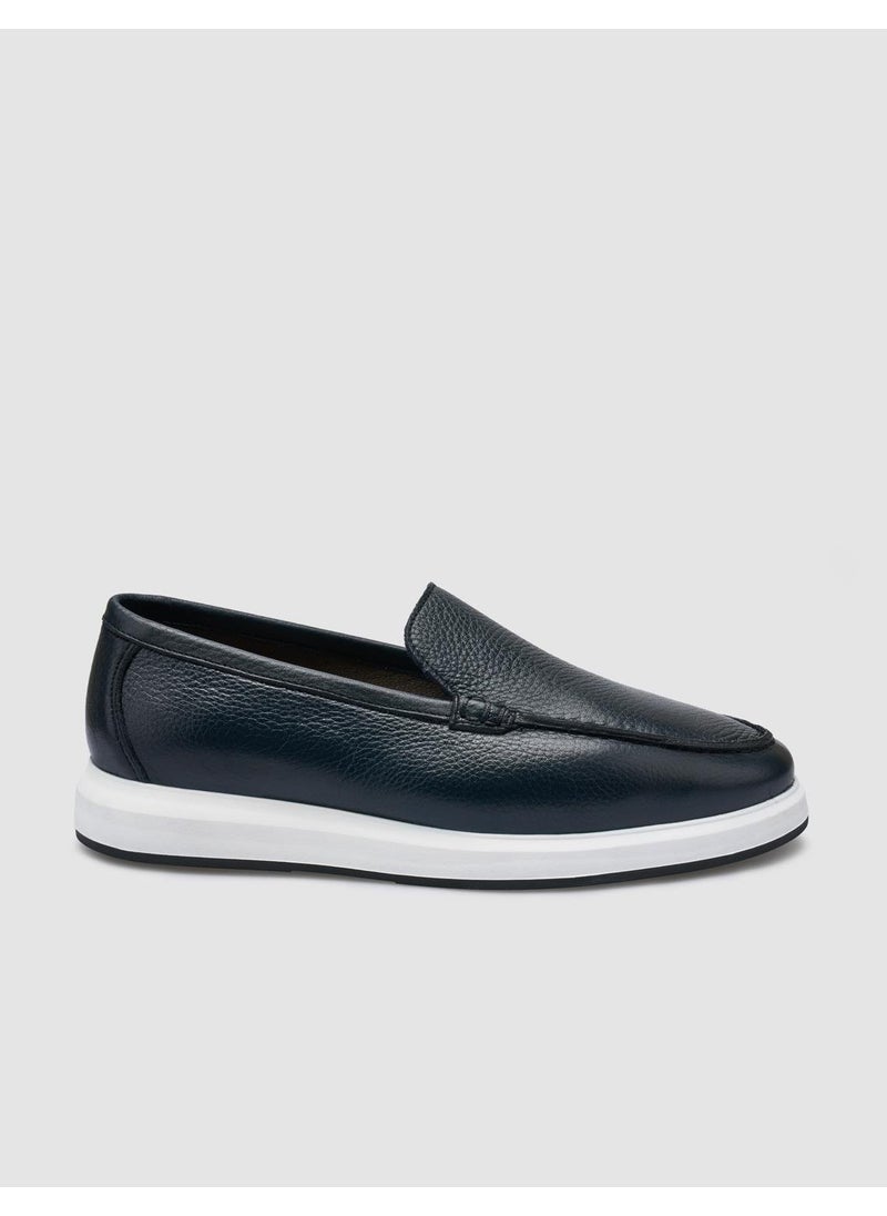 Leather Navy Blue Men's Casual Shoes