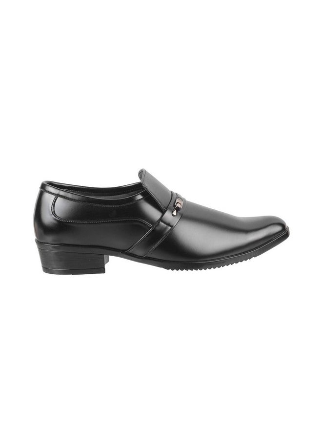 Mochi Men's Black Leather Glossy Slip-on Metal Detail Stylish Moccasin UK/9 EU/43 (19-6388)