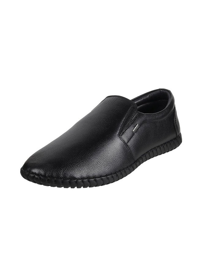 Mochi Mens Leather Black Mocassin (Size (8 UK (42 EU))