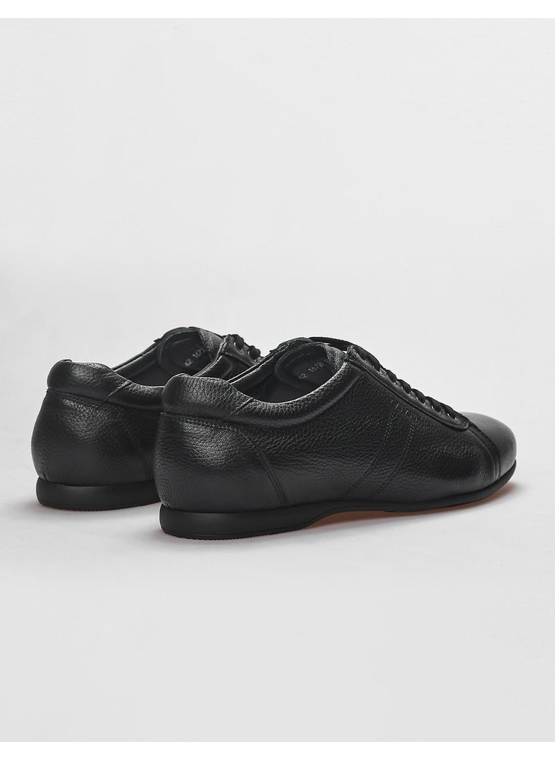 Leather Black Lace-Up Men's Casual Shoes