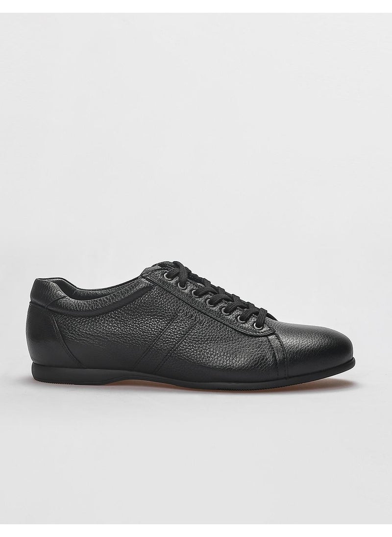 Leather Black Lace-Up Men's Casual Shoes