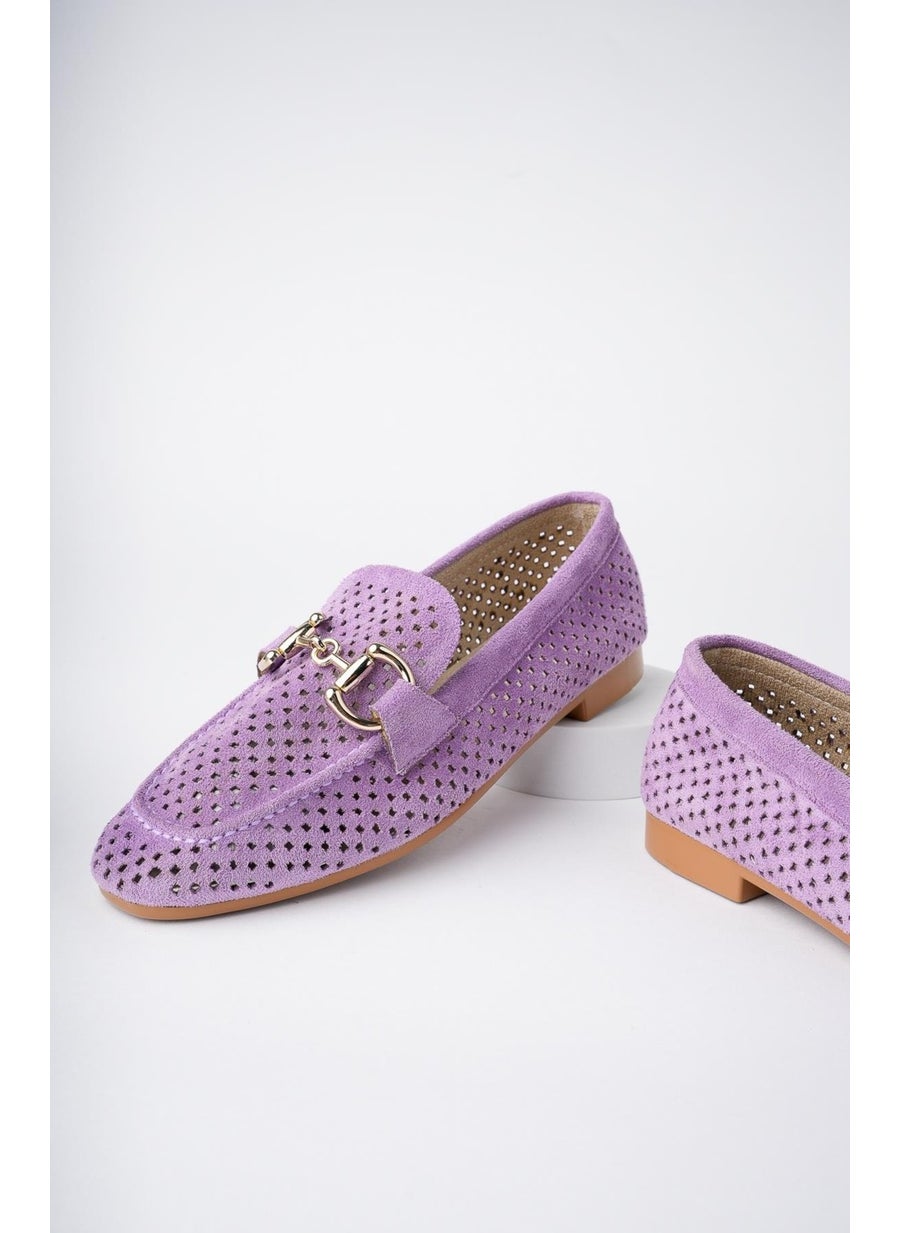 Phuket Laser Breathable Leather Women's Loafer Casual Shoes with Guaranteed Metal Buckle