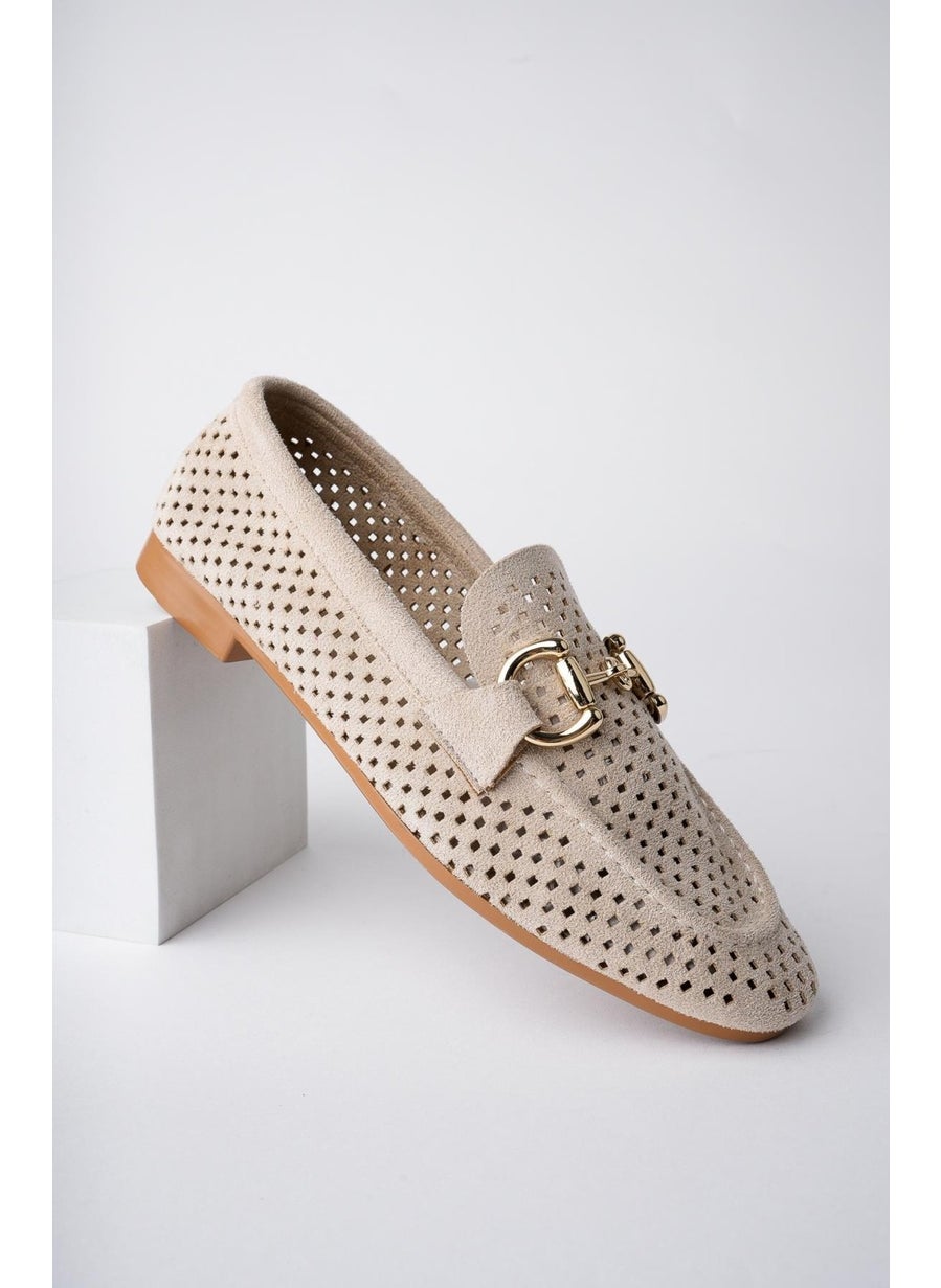 Phuket Laser Breathable Leather Women's Loafer Casual Shoes with Guaranteed Metal Buckle