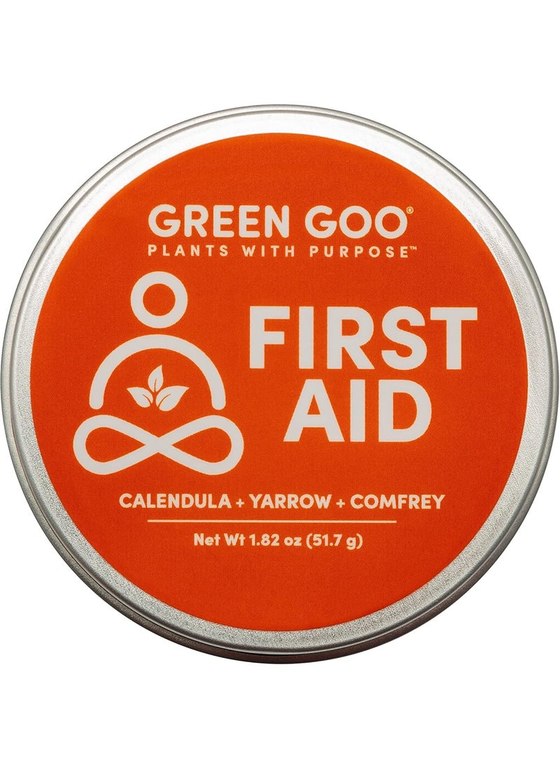 Green Goo Natural Skin Care for Cracked Hands and Feet, White, First Aid, Large Tin, 1.82 Ounce