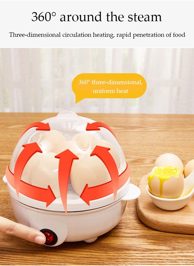 Double Layer Egg Cooker, Multifunctional Electric Steam Egg Boiler, Quick Egg Boiler With Handle， Automatic Power Off, High Temperature Resistance,Can Cook 14 Eggs, 350W, 15 * 21cm