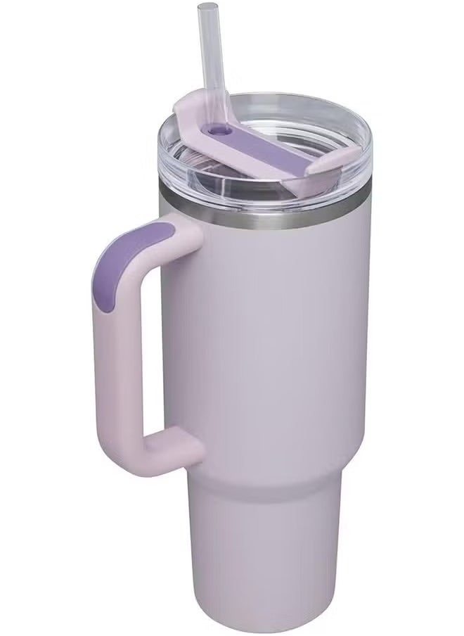 Quencher H2.0 FlowState Stainless Steel Vacuum Insulated Tumbler with Lid and Straw for Water, Iced Tea or Coffee, Smoothie and More, 40Ounce Stainless Steel 32x15x 10cm Purple