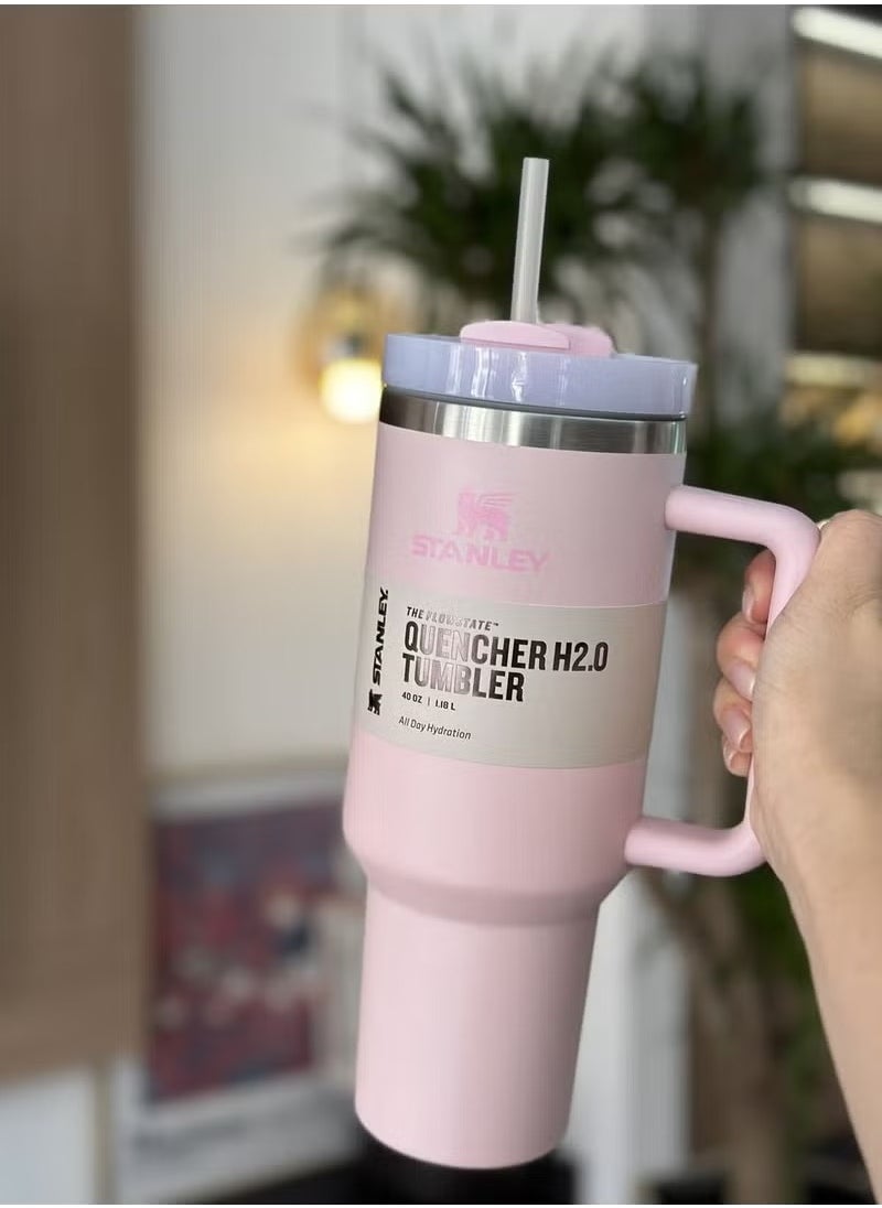 Quencher H2.0 FlowState Stainless Steel Vacuum Insulated Tumbler with Lid and Straw for Water, Iced Tea or Coffee, Smoothie and More, 40 oz