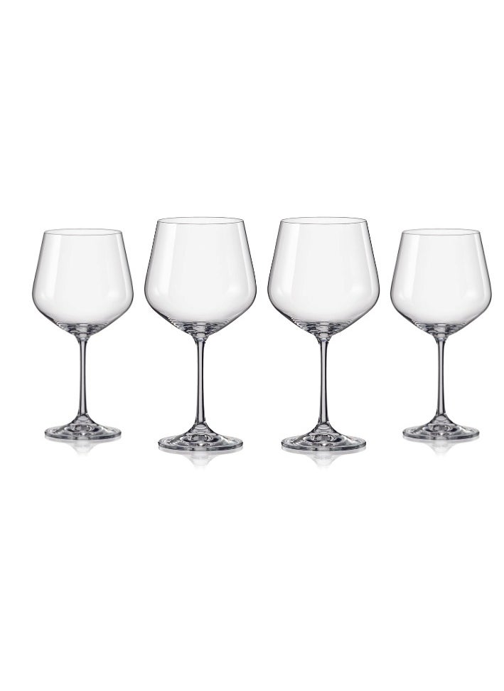 Crystalex Burgundy Glass Siesta 540ml, Crystalline (Pack of 4)