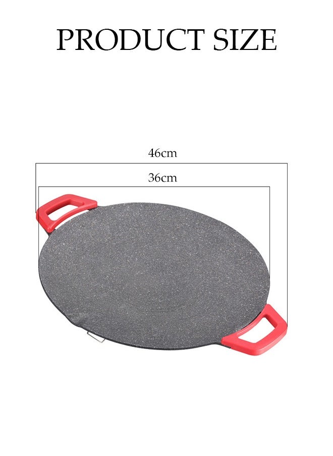 Korean BBQ Grill Pan，Circular Non Stick Grill, Household Electric Baking Tray, Multifunctional Barbecue Frying Pan, 5 Adjustable Temperature Levels，With Handle, Brush, Clip And Foldable Tripod, Easy To Clean, Suitable For Indoor And Outdoor，Gatherings，Home