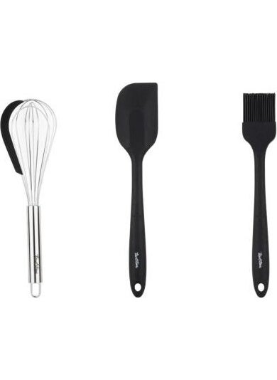 3-Piece Silicone Spatula, Brush and Whisk Set Smoked