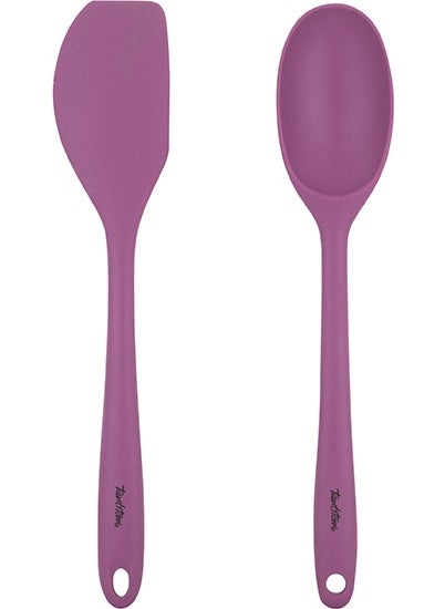 Cherry Color Silicone Big Spoon and Spatula Set