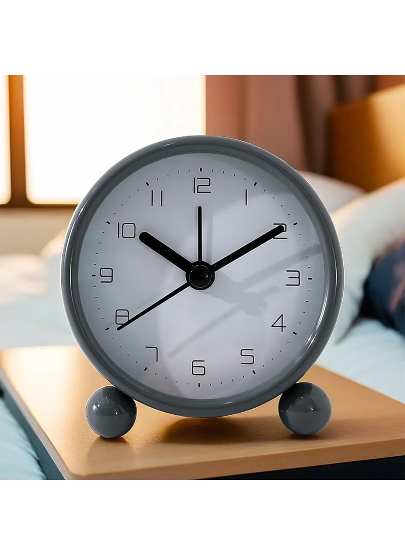 The Better Home Alarm Clock 75cm Alarm Clock for Students Loud Alarm Clock for Heavy Sleepers Mini Alarm Clock for Kids Alarm Clock for Bedroom Round Shaped Table Clock for Study Table Grey