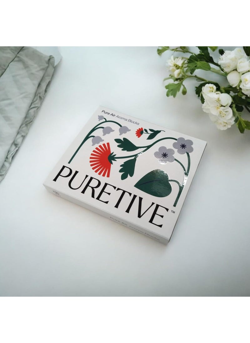 PURETIVE Pure Air Aroma Blocks Set of 2 Soy Wax Tablets Lemongrass SandalwoodRose Fragrance Scented Sachet Air Freshener for Wardrobe Home Dcor EcoFriendly Gifting