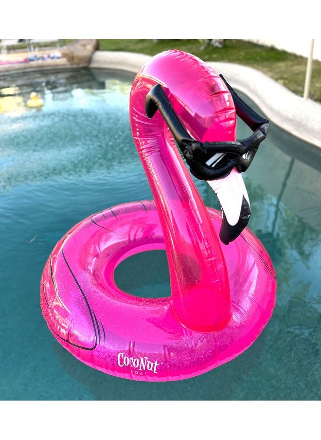 Coconut Outdoor Flamingo with Shades Pool Float - Inflatable Pool Ring - Durable Long Lasting Lounge Tube and Water Toy - Fun Decoration for Parties, Events - Ages 8+ Years