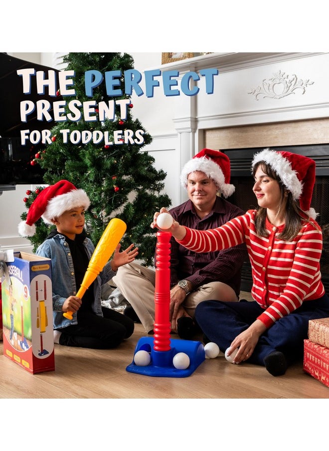 ToyVelt Tee Ball Set for Kids 3-5 - 9 Balls, for Boys & Girls, Great for Toddlers (Multicolor)