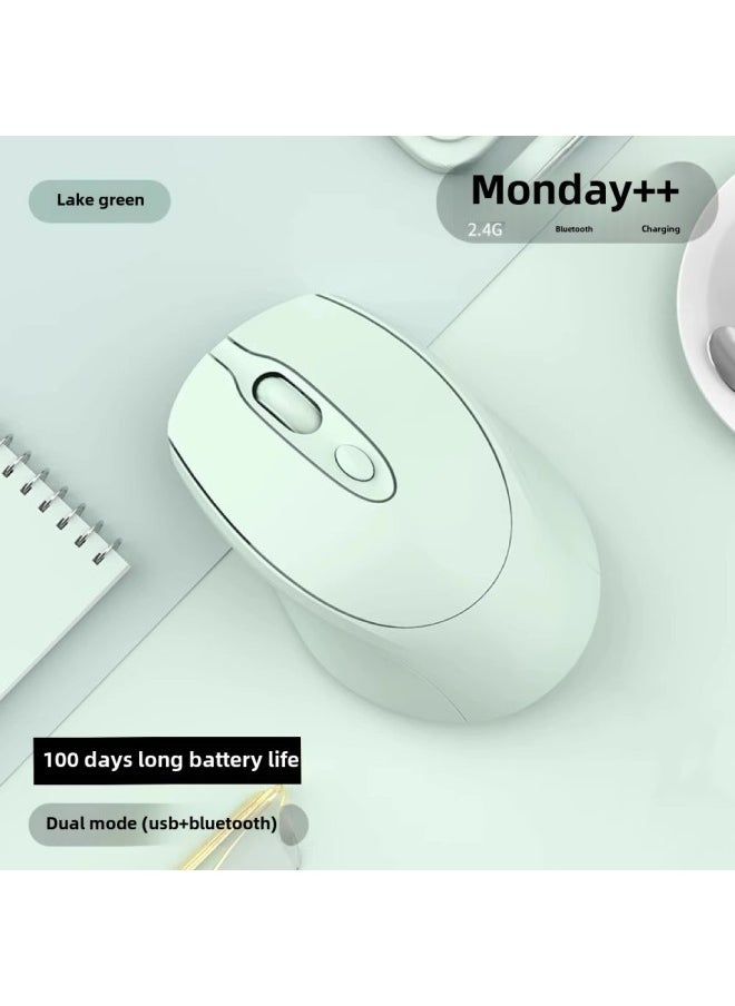YUSHEDA Wireless Mouse For Girls Office Quiet Silent Charging For Asus HP Lenovo Dell Computer-Specifications: Dual Mode + Charging Battery Life 100 Days