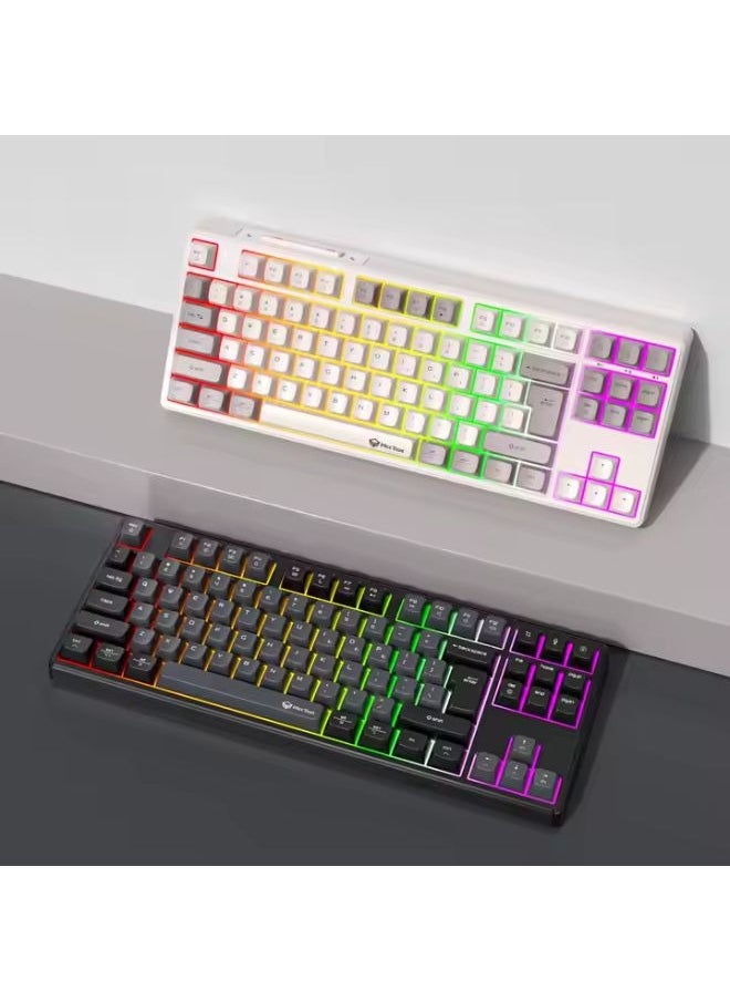 MEETION MK14 TKL Three Mode Wireless/Bluetooth/Wired Hot Swappable Gaming Keyboard 87 keys Game Peripheral RGB LED Light-Weight Mechanical Gaming Keyboard