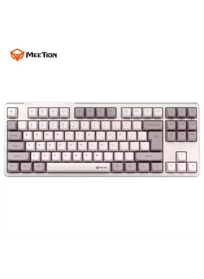 MEETION MK14 TKL Three Mode Wireless/Bluetooth/Wired Hot Swappable Gaming Keyboard 87 keys Game Peripheral RGB LED Light-Weight Mechanical Gaming Keyboard