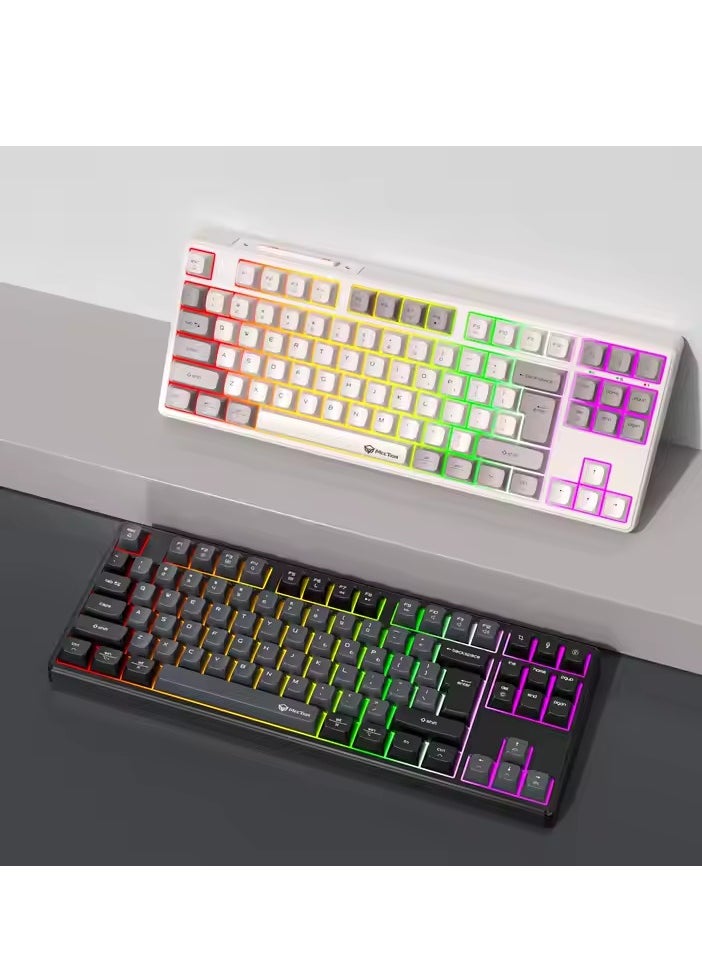 MEETION MK14 TKL Three Mode Wireless/Bluetooth/Wired Hot Swappable Gaming Keyboard 87 keys Game Peripheral RGB LED Light-Weight Mechanical Gaming Keyboard