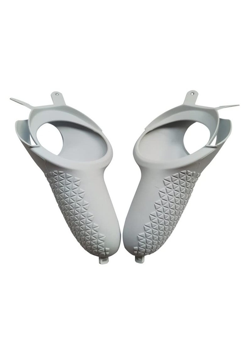 Oculus Quest 2 Accessories: Silicone Face Cover, Touch Controller Grip Covers, Protective Lens Dust-Proof Cover, and Thumb on Caps (Grey)
