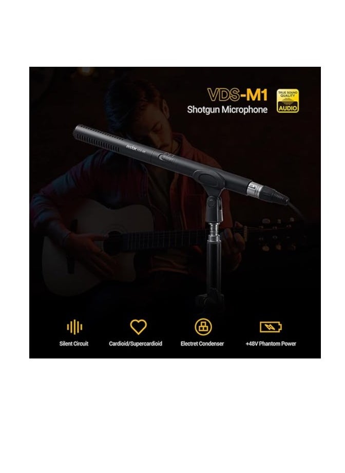GODOX VDS-M1 Shotgun Microphone, Flexible and Sturdy Camera Shotgun Mic for DSLR Camera, Camcorder etc