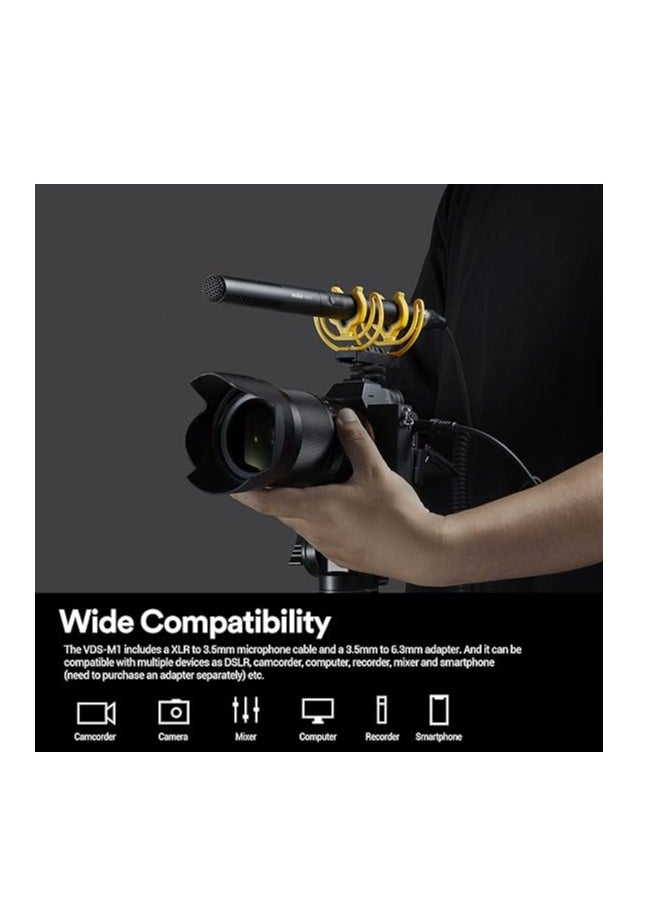 GODOX VDS-M1 Shotgun Microphone, Flexible and Sturdy Camera Shotgun Mic for DSLR Camera, Camcorder etc