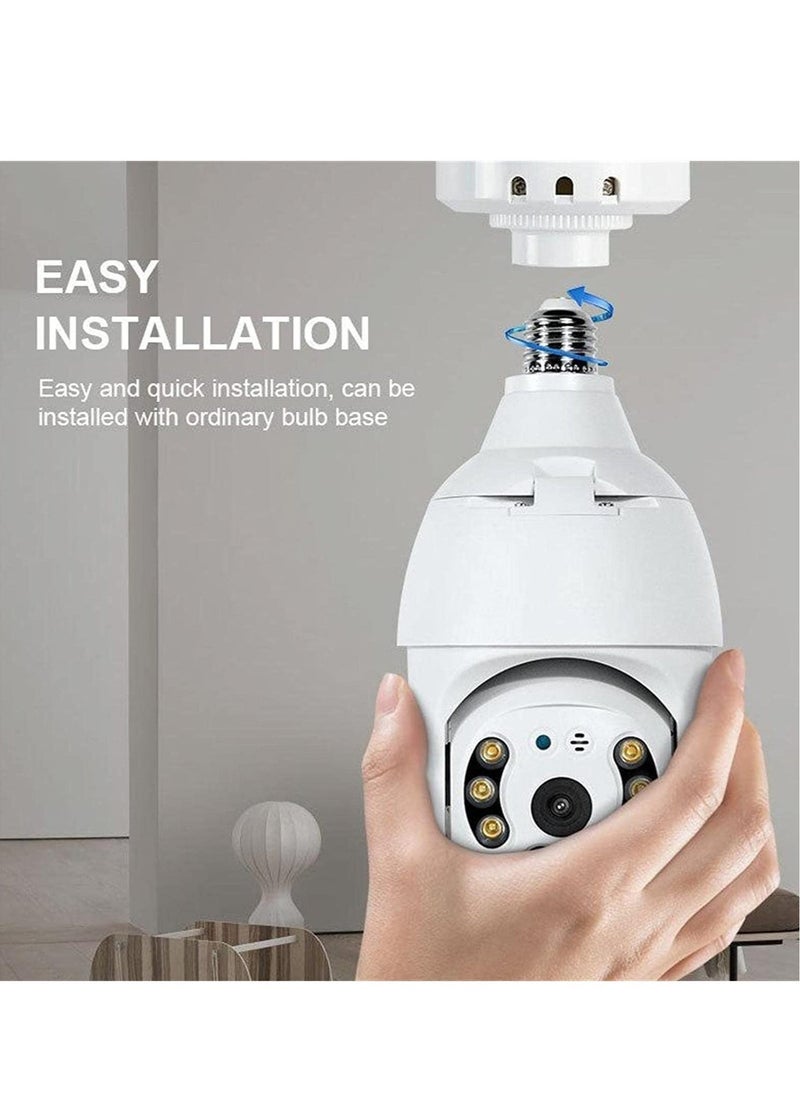 360 Degree Security Cameras Wireless Outdoor, 2.4GHz u0026 5G WiFi Light Bulb Camera, 1080p Wireless Cameras for Home Security, Indoor Security Camera System, Motion Detection, Two-Way Audio