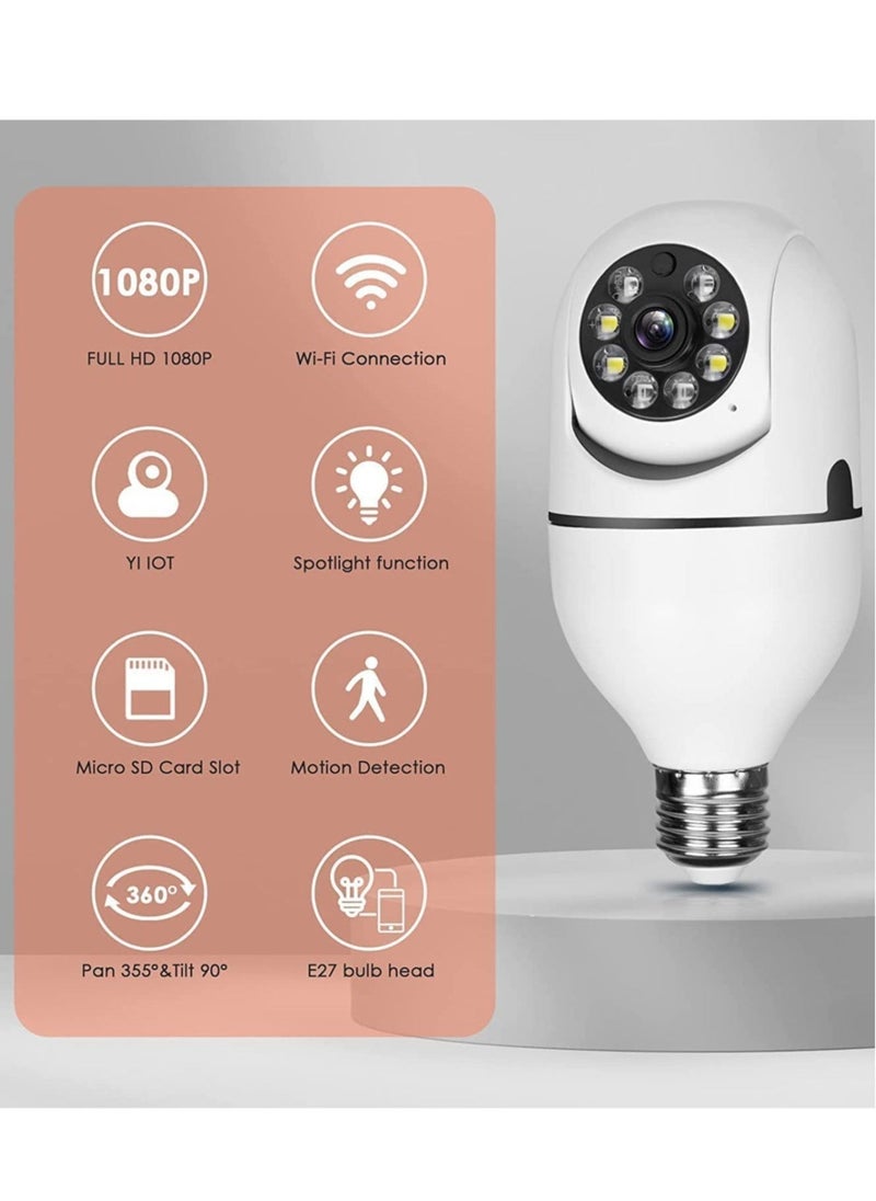 360 Degree Security Cameras Wireless Outdoor, 2.4GHz u0026 5G WiFi Light Bulb Camera, 1080p Wireless Cameras for Home Security, Indoor Security Camera System, Motion Detection, Two-Way Audio