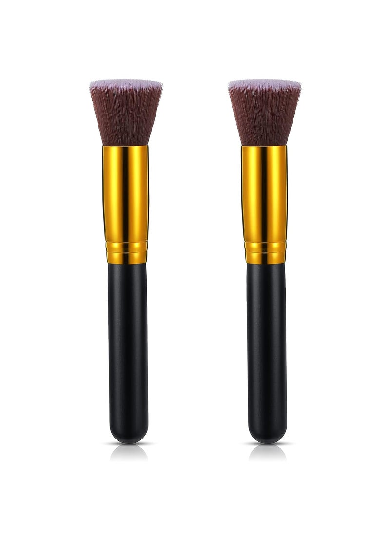 Blulu 2 Pack Self Tanner Brush Kabuki Tanning Brush for Applying Foundation, Easy to Use and Blend Areas for Men Women(Flat Head)