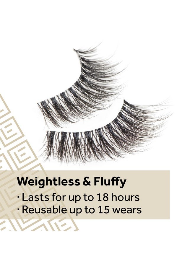 Eylure False Lashes, Luxe Cashmere No. 8 with Adhesive Included, 1 Pair,Black