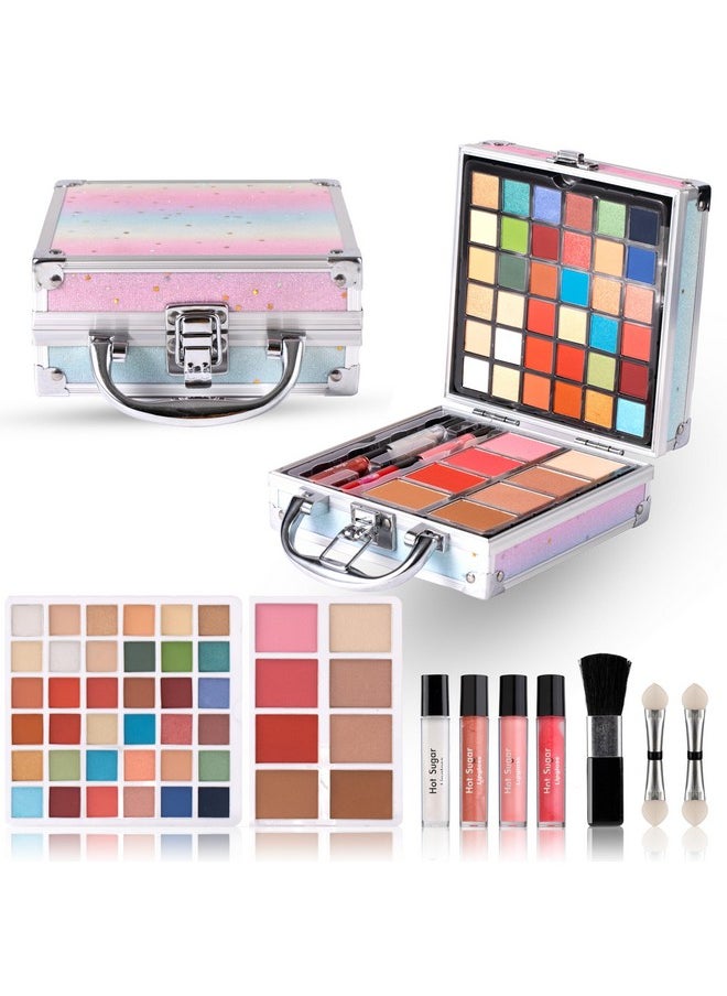 Hot Sugar Girls Makeup Kit Age 4-6 7-8 10-12, Little Girl Makeup Set, Makeup Kit for Teenagers 13-15 Includes Eyeshadow Lip Gloss Blush Highlighter Bronzer Brush (RAINBOW)