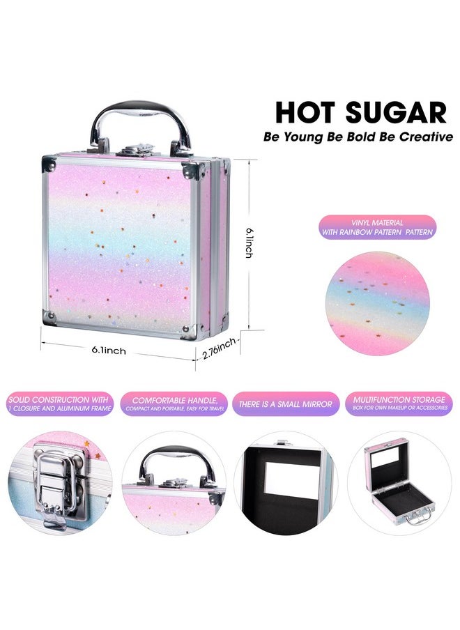 Hot Sugar Girls Makeup Kit Age 4-6 7-8 10-12, Little Girl Makeup Set, Makeup Kit for Teenagers 13-15 Includes Eyeshadow Lip Gloss Blush Highlighter Bronzer Brush (RAINBOW)