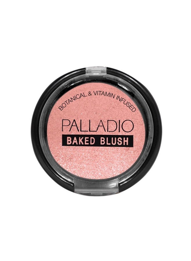 Palladio Baked Blush, Highly Pigmented Shimmery Formula, Easy to Blend and Highly Buildable, Apply Dry for a Natural Glow or Wet for a Dramatic Luminous Look, Long Lasting for All day Wear, Rosey