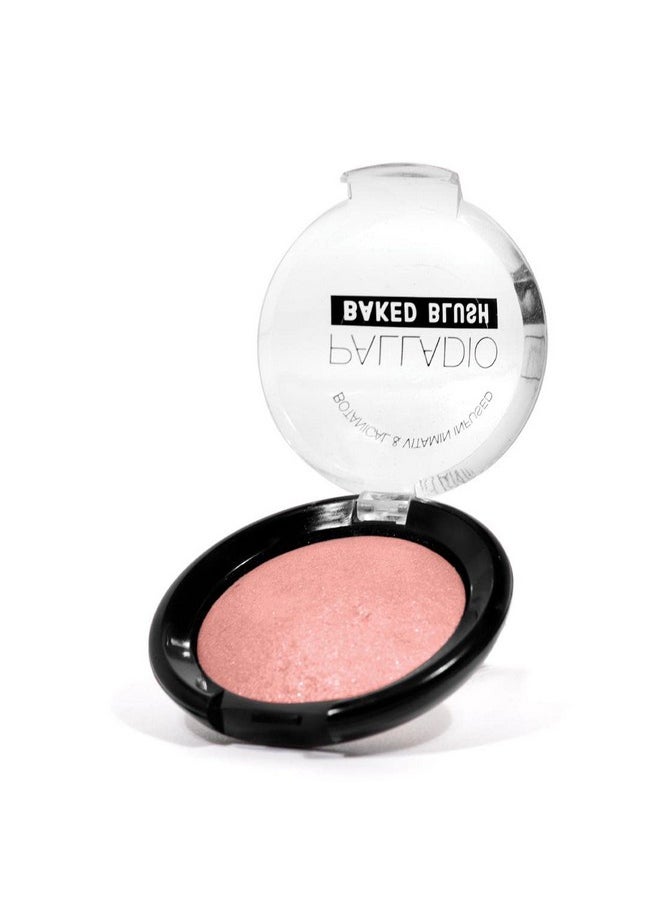 Palladio Baked Blush, Highly Pigmented Shimmery Formula, Easy to Blend and Highly Buildable, Apply Dry for a Natural Glow or Wet for a Dramatic Luminous Look, Long Lasting for All day Wear, Rosey